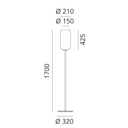 Artemide Gople stojací lampa - stříbrná 1410010A