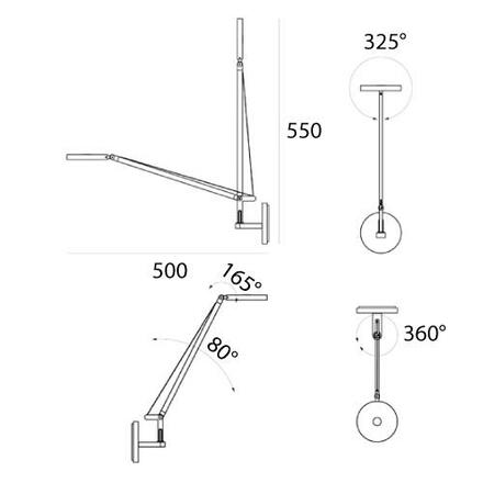 Artemide Demetra Micro nástěnné - 3000K - antracit 1748010A