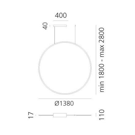 Artemide Discovery vertikální 140 - hliník - TW 1994210A