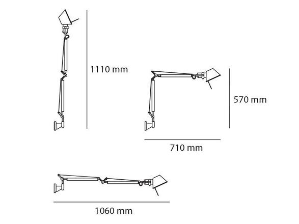 Artemide Tolomeo Mini stolní, nástěnná lampa LED 2700K - tělo lampy A0056W00