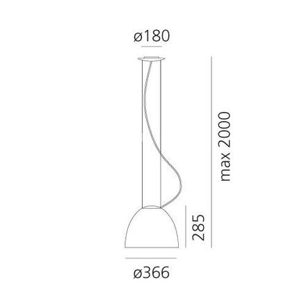 Artemide NUR MINI závěs.  halogen 200W R7S anodiz. A244010