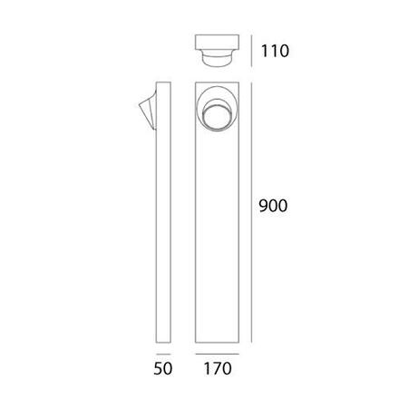 Artemide Ciclope stojací lampa 90 Monolaterale antracitová šedá T081120