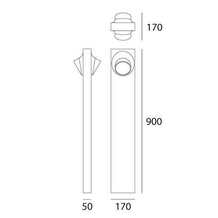 Artemide Ciclope stojací lampa 90 Bilaterale šedá / bílá T081400