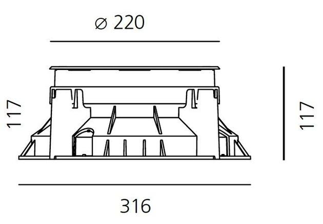 Artemide Ego 220 pojezdové ocel EL  3000K čtverec T4009ELPTW00