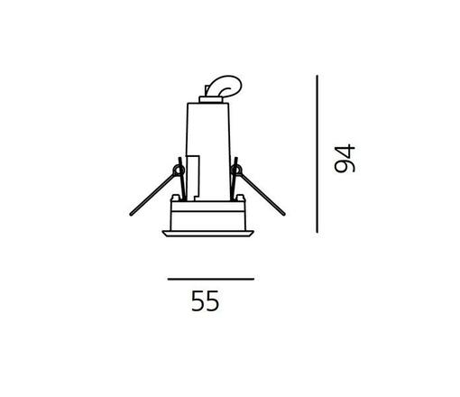 Artemide Ego 55 downlight EL 3000K čtverec Inox IK10 T4060ELPTW00