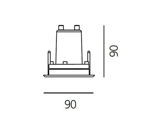 Artemide Ego 90 downlight čtverec EL 3000K Inox IK10 T4062ELPTW00