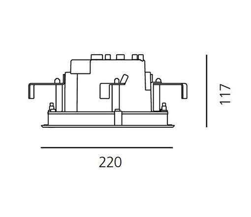 Artemide Ego 220 downlight čtverec 5d 3000K Inox IK10 T4066NSPW00