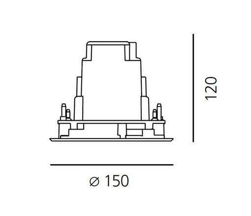 Artemide Ego 150 downlight kruh EL 3000K Inox IK09 T4084ELPTW00