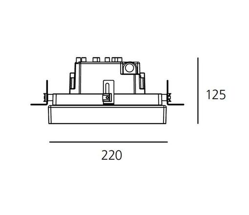 Artemide Ego 220 sklo downlight čtverec EL 3000K T4121ELPTW00