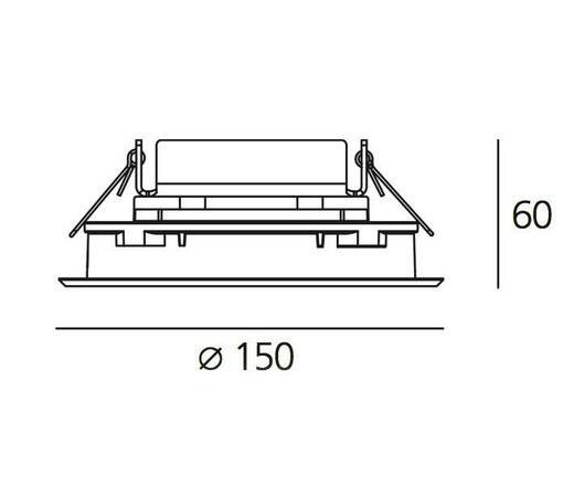 Artemide Ego Flat 150 downlight kruh 5d 3000K hliník IK09 T42005NSPW00