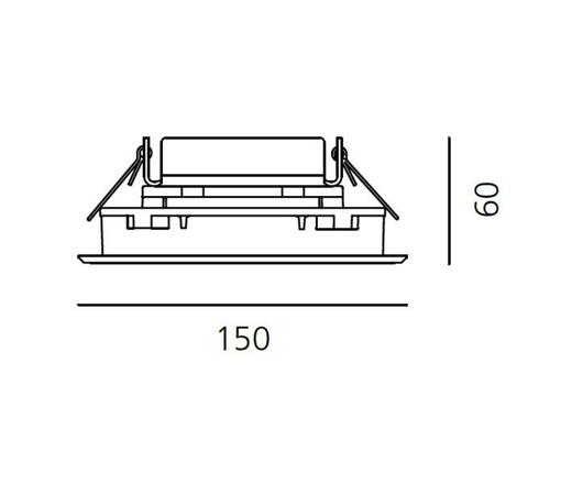 Artemide Ego Flat 150 downlight čtverec EL 3000K hliník IK09 T42006ELPTW00