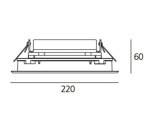 Artemide Ego Flat 220 downlight čtverec EL 3000K hliník IK10 T42008ELPTW00