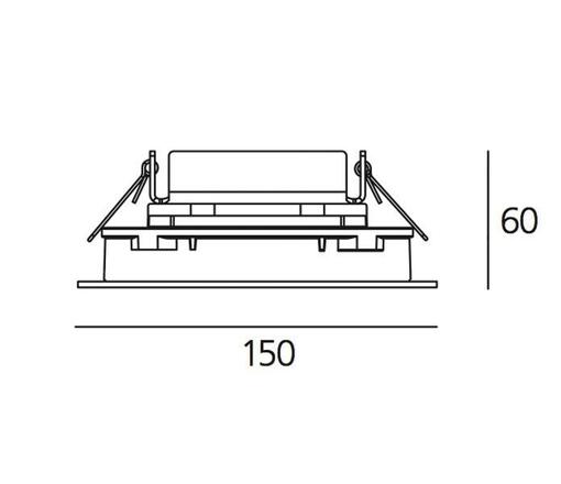 Artemide Ego 150 Flat downlight čtverec EL 3000K T42018ELPTW00