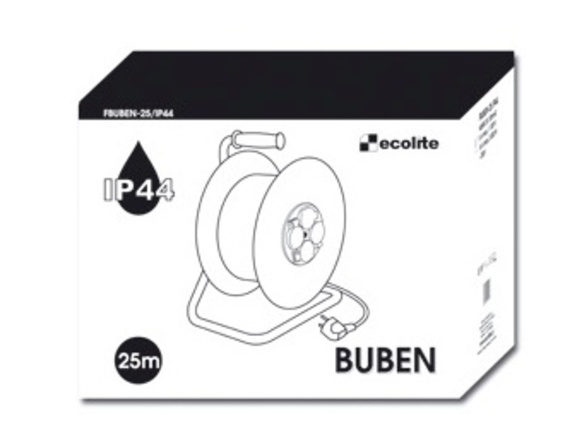 Ecolite Buben 25m, IP44, přívod guma FBUBEN-25/IP44