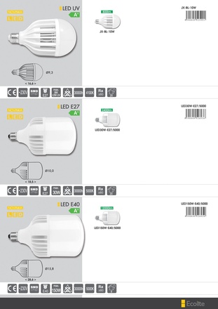 Ecolite LED zdroj E27, 30W, 5000K, 2400lm LED30W-E27/5000