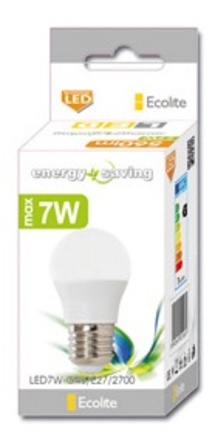 Ecolite LED mini globe E27, 7W, 2700K, 590lm LED7W-G45/E27/2700