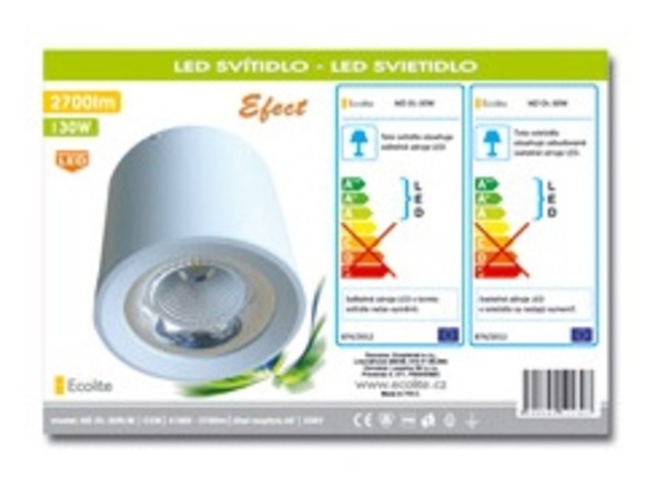 Ecolite Svítidlo přisazené, COB, 30W, 4100K, bílé MZ-DL-30W/BI