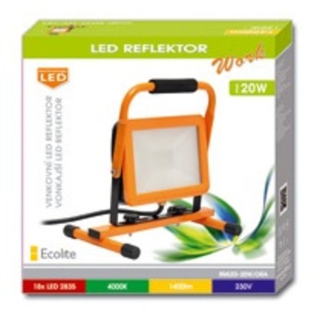 Ecolite LED reflektor podst., 30W, 4000K, 2400lm, IP65, oranž RMLED-30W/ORA