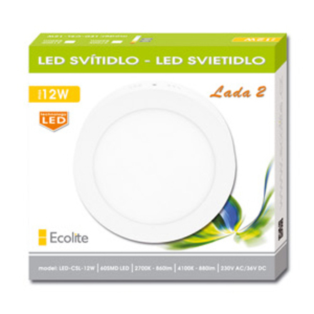 Ecolite SMD kruh přisazený 30cm, 25W, 4100K, IP20, 2260Lm LED-CSL-25W/4100