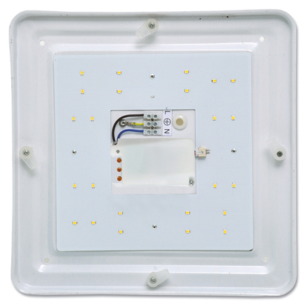 Ecolite LED sv. vč. HF senz., 11W, 27x27cm, IP44, 1100lm, bílé WD002-11W/LED/HF