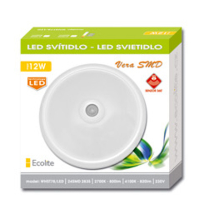 Ecolite LED sv. s PIR, 24xSMD, 12W, 3000K WHST78/LED-3000