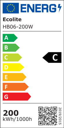 Ecolite SMD LED reflektor, 200W, 32000lm, 5000K, IP65, černý HB06-200W