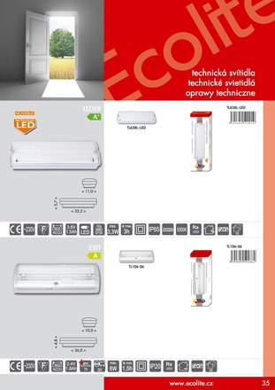 Ecolite Nouzové zář. svítidlo 6W, IP20 TL106-06