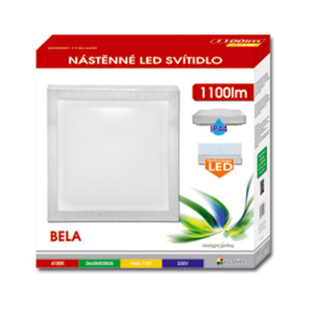 Ecolite LED sv, 11W, 27x27cm, IP44, 1100lm, bílé WD002-11W/LED