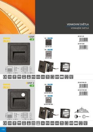 Ecolite SMD venk. schodišťové sv. vč senz, 3W, 4000K, IP44, černá Z01WF/PIR-CR