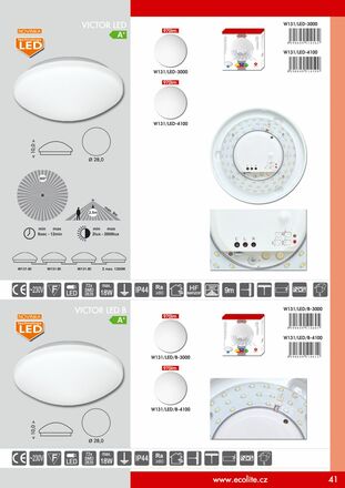 Ecolite LED sv., bílé, IP44, max.18W, HF senz.360 W131/LED-4100