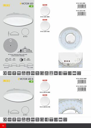 Ecolite LED sv., bílé, IP44, max.25W, 3000K W141/LED/B-3000