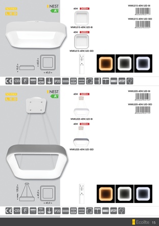 Ecolite LED svítidlo stropní max.40W, 2600lm, CCT, 3000-6500K, IP20, šedá WMKL01S-40W/LED-SED