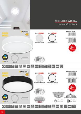 Ecolite LED svítidlo 25W, CCT, 2750lm, IP65, černá WMAT350-25W/CR