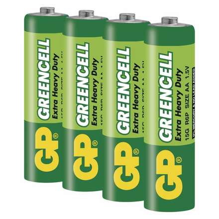 GP Zinkochloridová baterie GP Greencell R6 (AA) fólie 1012204000