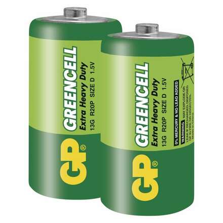 GP Zinkochloridová baterie GP Greencell R20 (D) fólie 1012402000