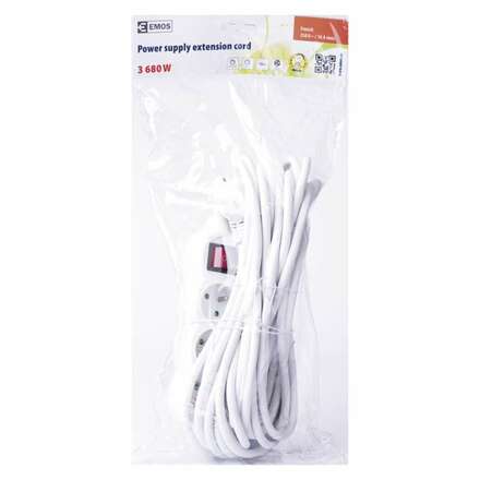 EMOS Prodlužovací kabel 10m 3x1,5mm 3 zásuvky + vypínač 1902131008