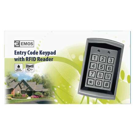 EMOS Kódová klávesnice DH16A-30DT se čtečkou RFID klíčenek,kovová H8011