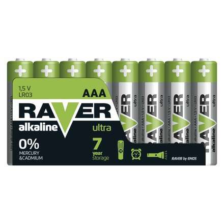 Baterie RAVER alkalická LR03