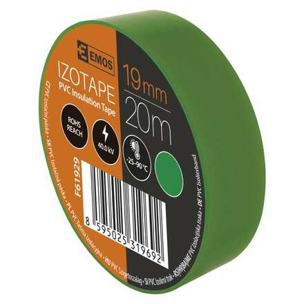 EMOS Izolační páska PVC 19mm / 20m zelená 2001192090