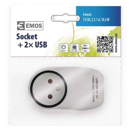 EMOS Zásuvka s 2x USB P0071