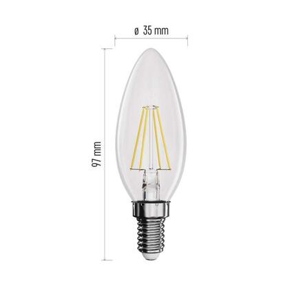 EMOS LED žárovka Filament svíčka / E14 / 3,4 W (40 W) / 470 lm / teplá bílá ZF3220