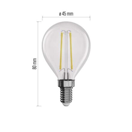 EMOS LED žárovka Filament Mini Globe / E14 / 1,8 W (25 W) / 250 lm / neutrální bílá ZF1201