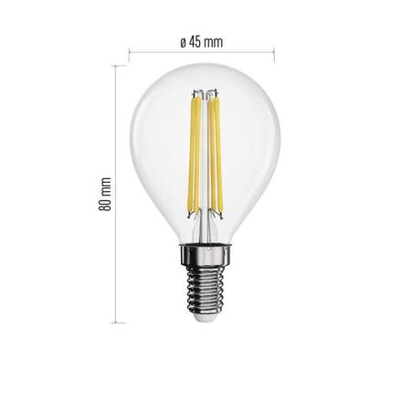 EMOS LED žárovka Filament Mini Globe / E14 / 3,4 W (40 W) / 470 lm / neutrální bílá ZF1221