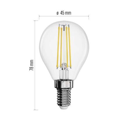 EMOS LED žárovka Filament Mini Globe / E14 / 6 W (60 W) / 810 lm / neutrální bílá ZF1241
