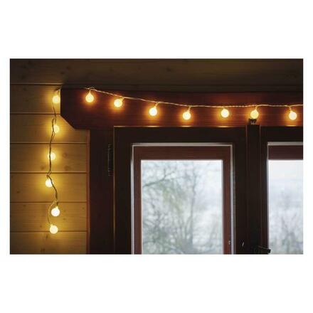 EMOS LED světelný cherry řetěz – kuličky 2,5 cm, 4 m, venkovní i vnitřní, teplá bílá, časovač D5AW01