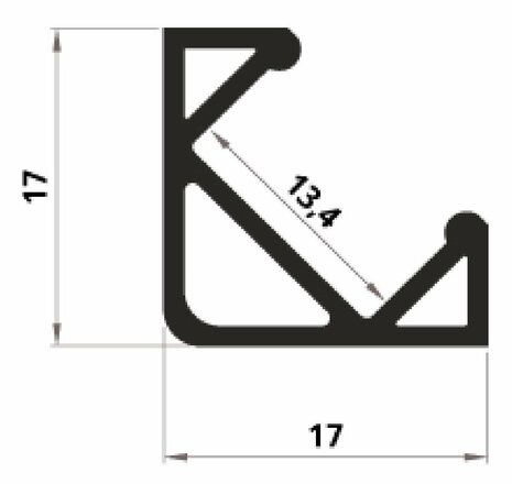 HEITRONIC alu rohový profil 1m 24427