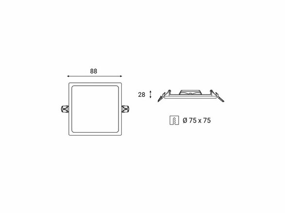 LED2 SLIM-Q, XS ZÁPUSTNÉ BÍLÉ IP43 2182731