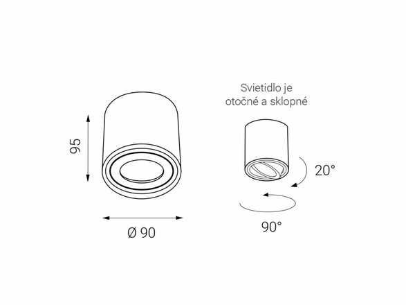 LED2 ROLL, W STROPNÍ BÍLÉ 1160231