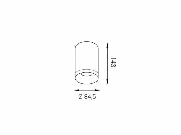 LED2 TUBUS A, B 9W STROPNÍ ČERNÉ 3000K 1150433