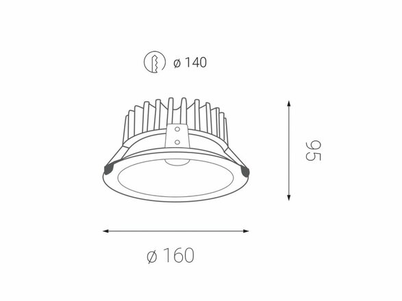 LED2 2041431 DWN PRO 160 20W ZÁPUSTNÉ BÍLÉ 3000K 2041431